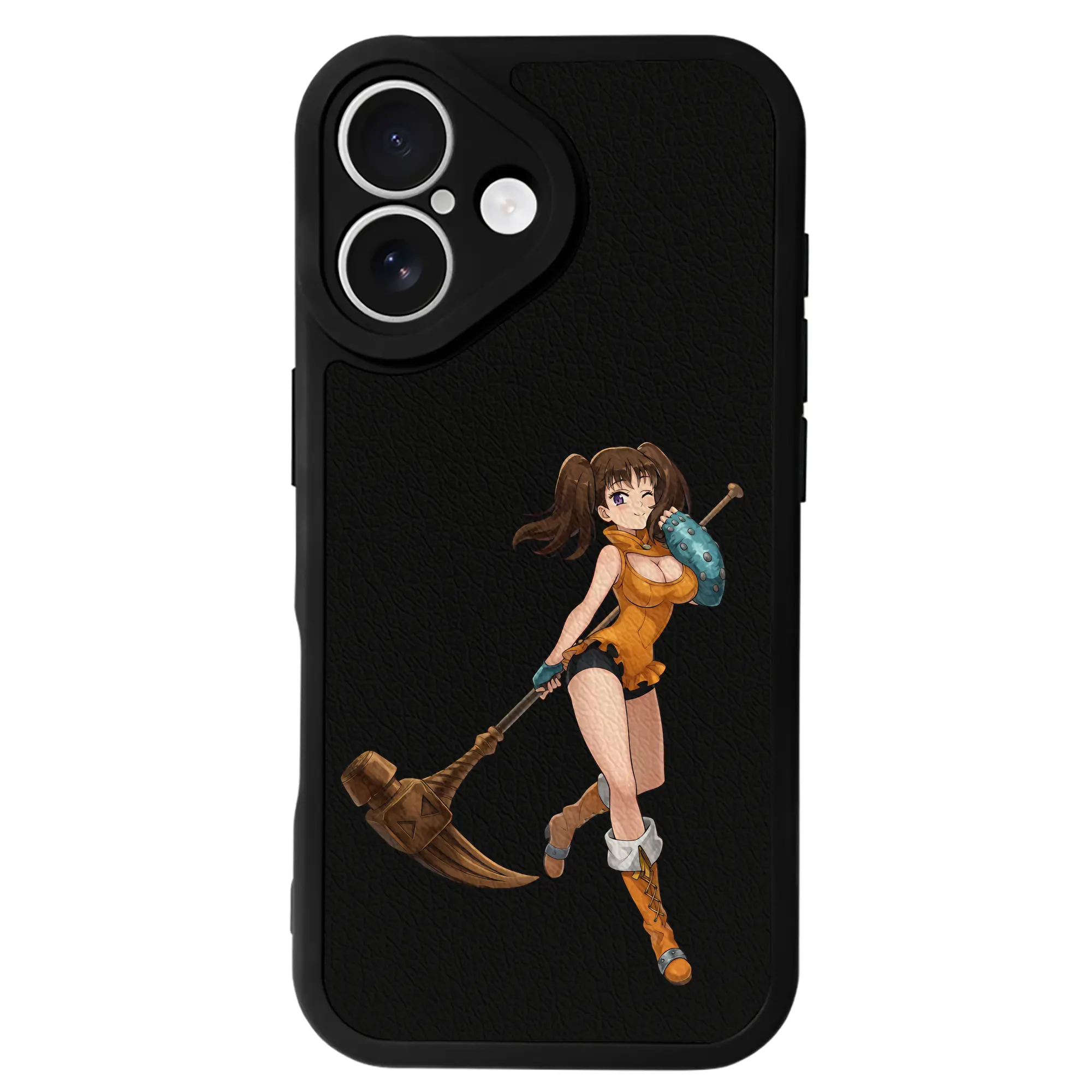 七つの大罪 グッズ ディアンヌ - IPhone 16シリーズ対応 ・ シリコンスマホケース ・ レザー調 ・ 高精度フィット ・ 耐衝撃 ・ ワイヤレス充電対応 ・ 精密カット